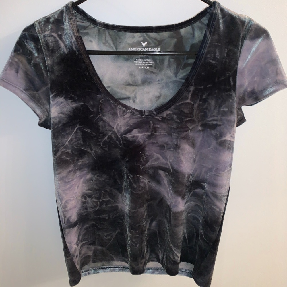 American Eagle Velvet V-neck Top